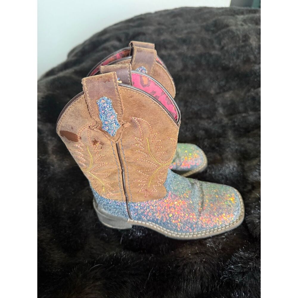 SMOKY MOUNTAIN GIRLS' ARIEL WESTERN BOOTS - BROAD SQUARE TOE 10.5
